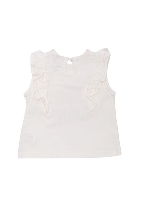 Polera Manga Corta Bebe Niña Crudo Pillin-2