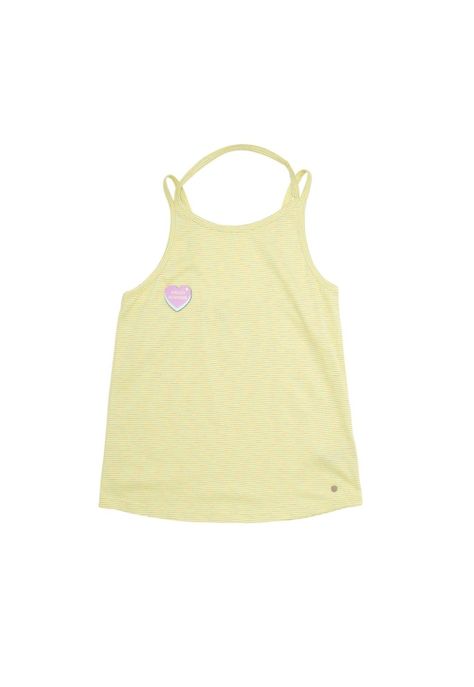 Polera Sin Mangas Algodón Verano Niña Amarillo-0