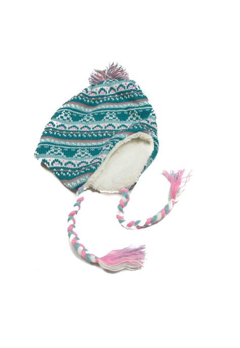 Gorro Bebé Niña Orejeras Y Pompón Turquesa Pillin (PAV916TUR)-3