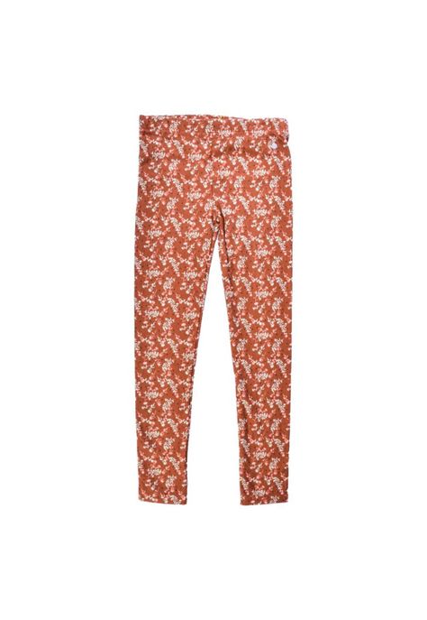 Calza Larga Estampada Niña Café Pillin-0