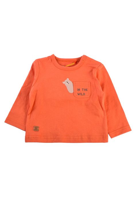 Polera Manga Larga Bebé Niño Terracota Pillin-0