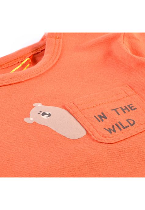 Polera Manga Larga Bebé Niño Terracota Pillin-2