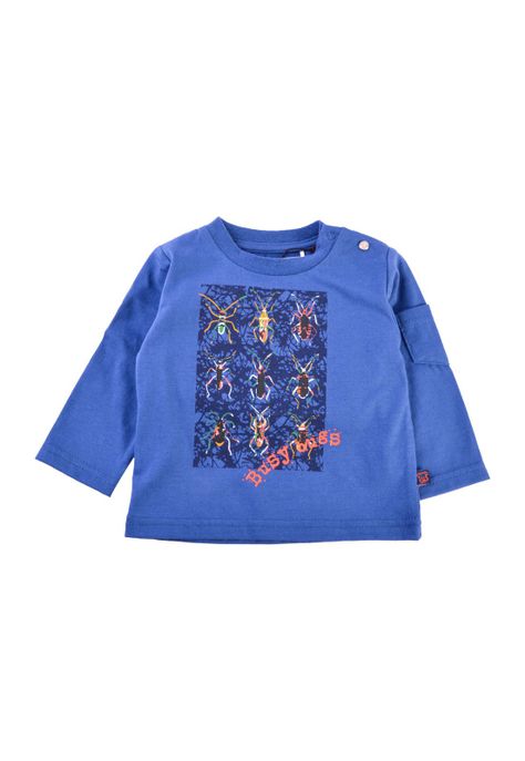 Polera Manga Larga Bebé Niño Azul Pillin-0