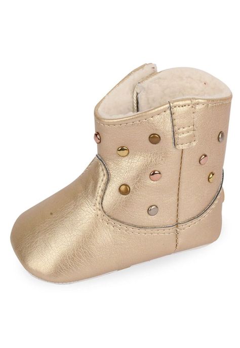 Botín Bebé Invierno Niña Dorado-0
