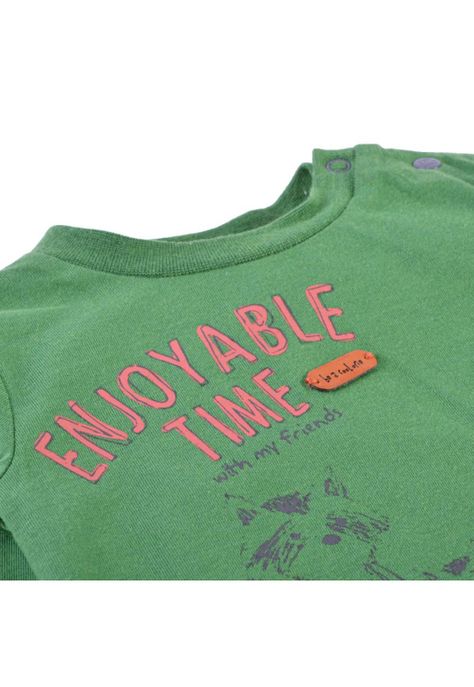 Polera Manga Larga Bebé Niño Verde Pillin-2
