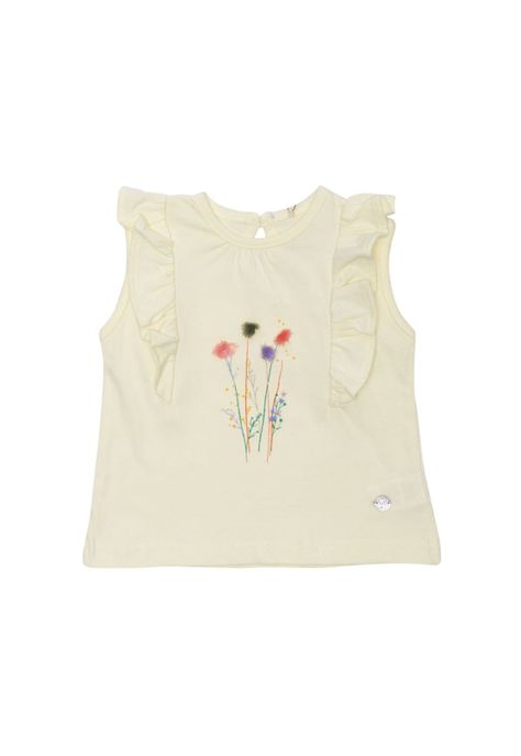 Polera Manga Corta Bebe Niña Amarillo Pillin-1
