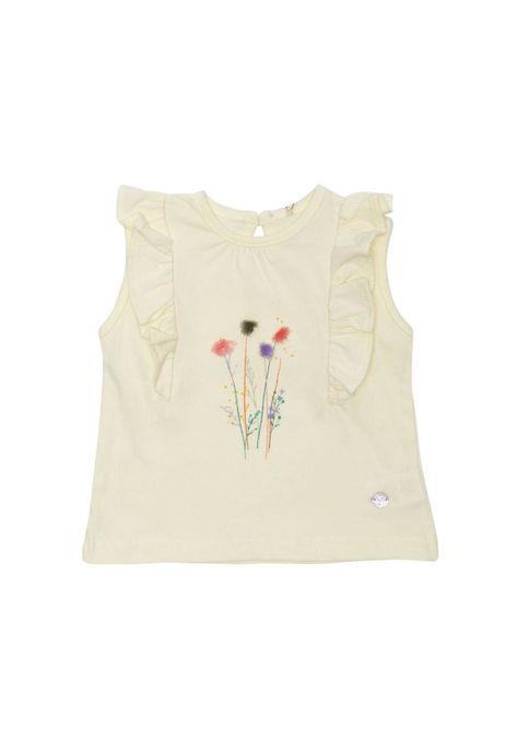 Polera Manga Corta Bebe Niña Amarillo Pillin-0