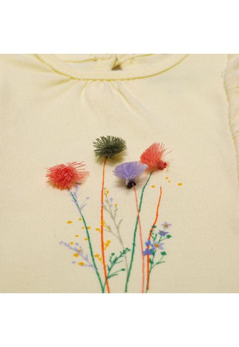 Polera Manga Corta Bebe Niña Amarillo Pillin-2