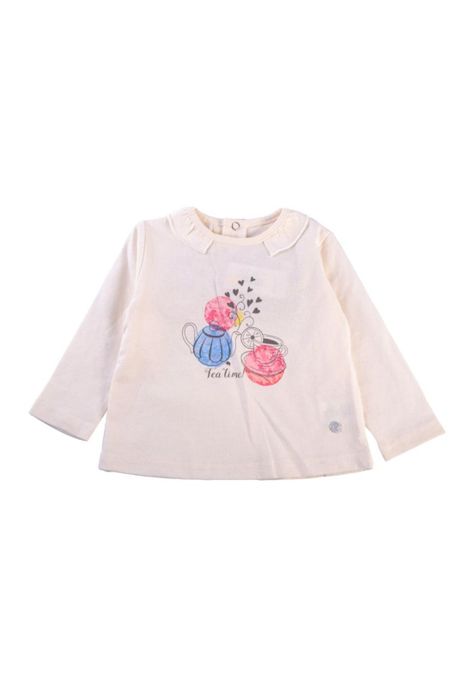 Polera Manga Larga Bebé Niña Crudo Pillin-0