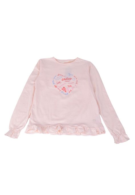 Polera Manga Larga Niña Damasco Pillin-0