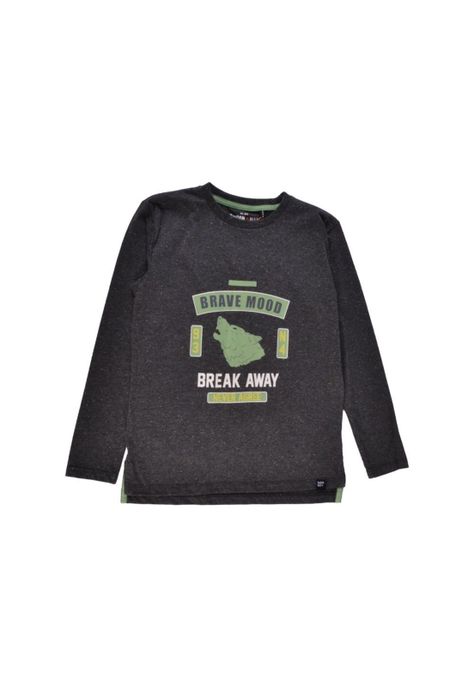 Polera Manga Larga Niño Gris oscuro Pillin-0