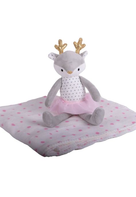 Set Peluche Manta Venado Bebé Niña Melange Pillin-1