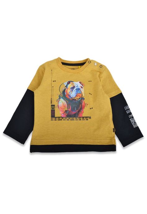 Polera Bebé Niño Mostaza Pillin-0