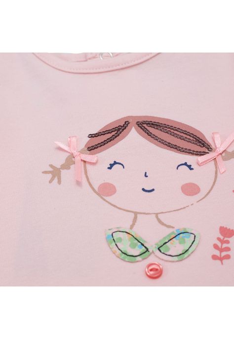 Polera Manga Larga Bebé Niña Rosado Pillin-2