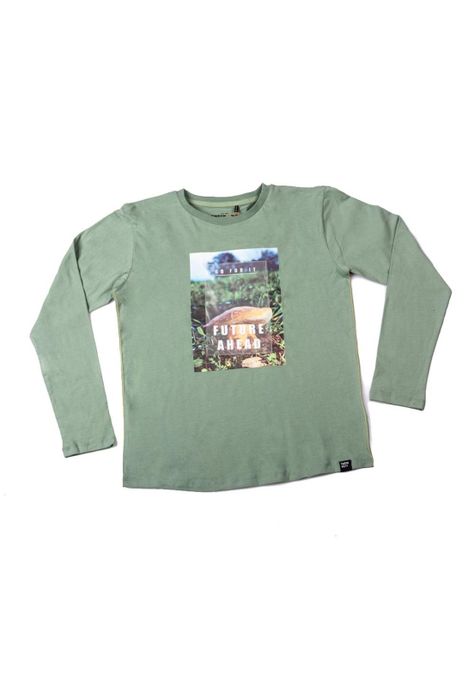 Polera Manga Larga Niño Verde Pillin-0