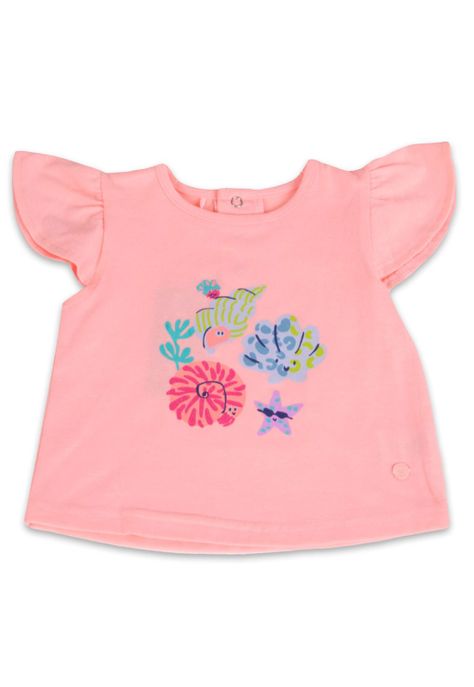 Polera Manga Corta Bebe Niña Rosado Pillin-0