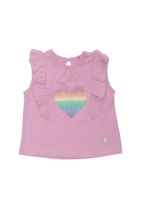 Polera Manga Corta Bebe Niña Lavanda Pillin-1
