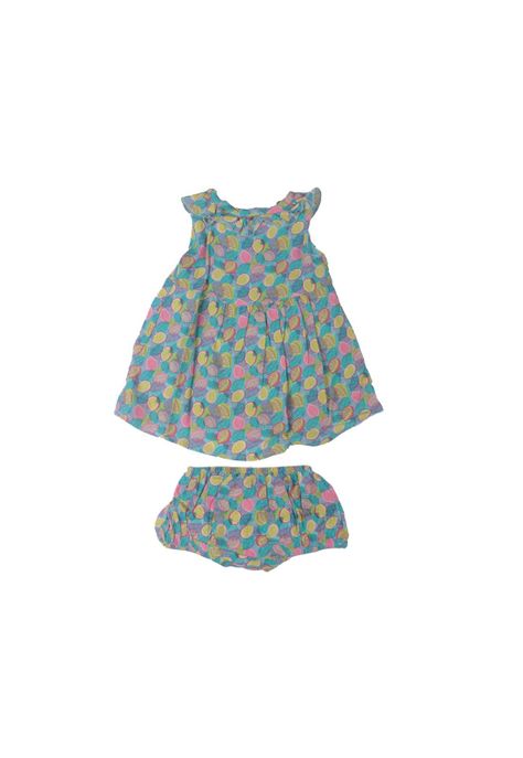 Vestido Bebe Niña Turquesa Pillin-3