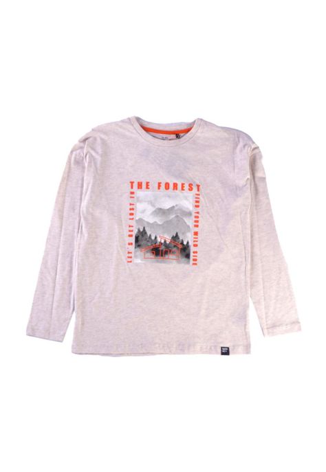 Polera Manga Larga Niño Crudo Pillin-0