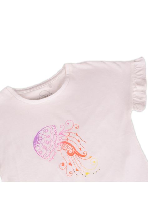 Polera Manga Corta Niña Blanco Pillin-1
