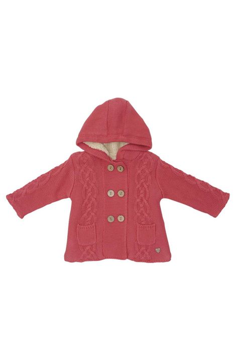 Chaleco C/Capucha Bebé Niña Rosado Pillin-0