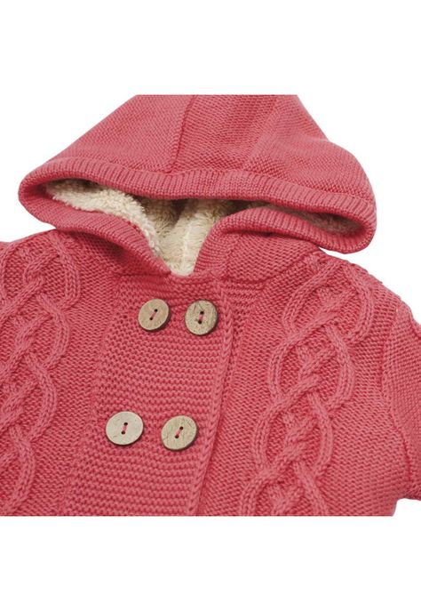 Chaleco C/Capucha Bebé Niña Rosado Pillin-1