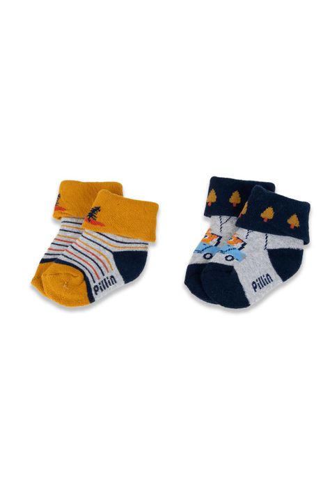 Pack 2 Pzas Calcetines Bebé Niño Multicolor Pillin (PAZ104-24SUR)-0