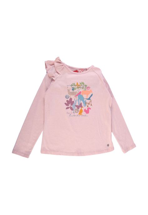Polera Manga Larga Niña Rosado Pillin-0