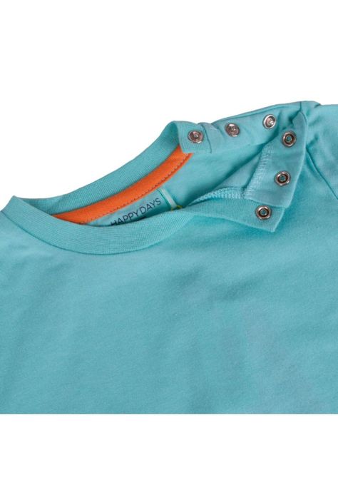 Polera Manga Corta Bebe Niño Turquesa Pillin-1