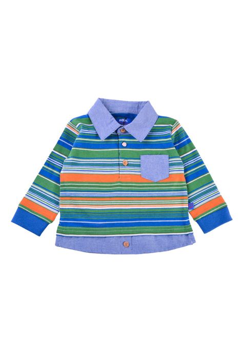 Polera Manga Larga Bebé Niño Verde Pillin-0