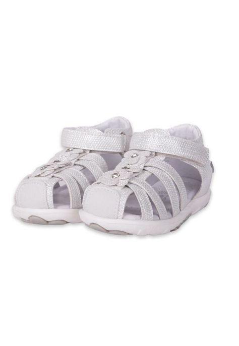 Sandalias Clasico Bebe Niña Plateado Pillin-0