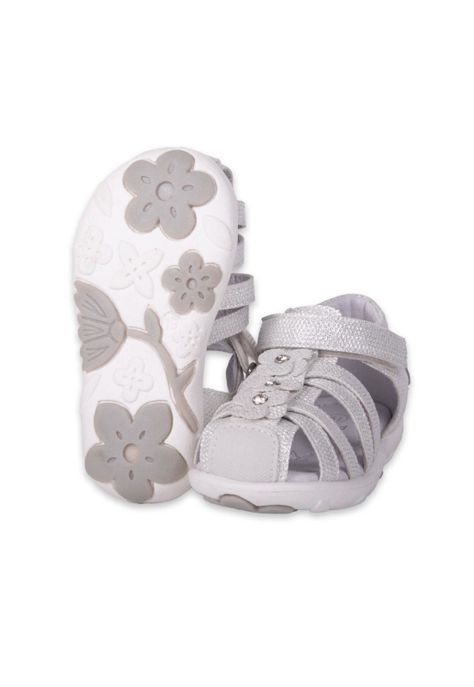 Sandalias Clasico Bebe Niña Plateado Pillin-1