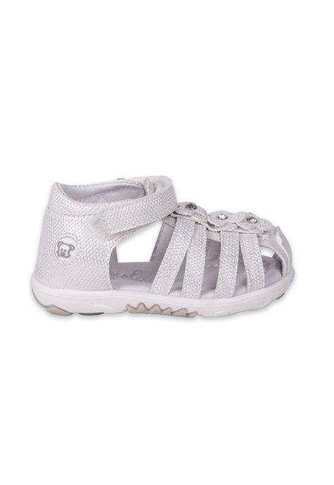 Sandalias Clasico Bebe Niña Plateado Pillin-2