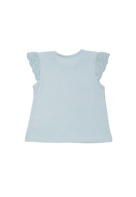 Polera Manga Corta Bebe Niña Turquesa Pillin-2