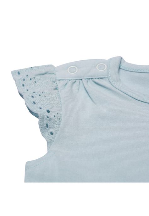 Polera Manga Corta Bebe Niña Turquesa Pillin-3