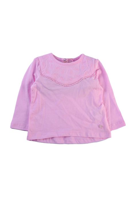 Polera Manga Larga Bebé Niña Rosado Pillin-0