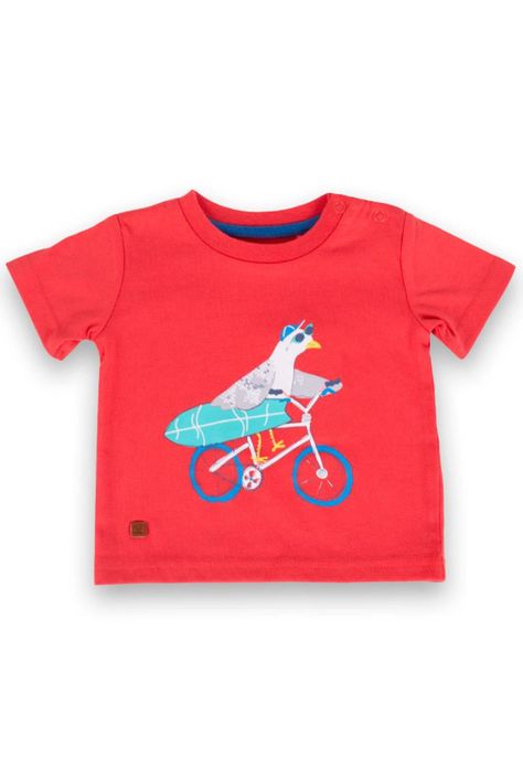 Polera Manga Corta Bebe Niño Rojo Pillin-0