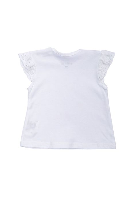 Polera Manga Corta Bebe Niña Blanco Pillin-1