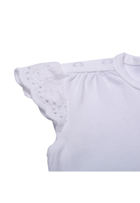 Polera Manga Corta Bebe Niña Blanco Pillin-2