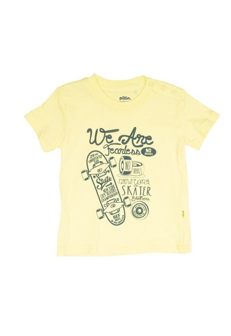 Polera Bebé Algodón Verano Niño Amarillo-0
