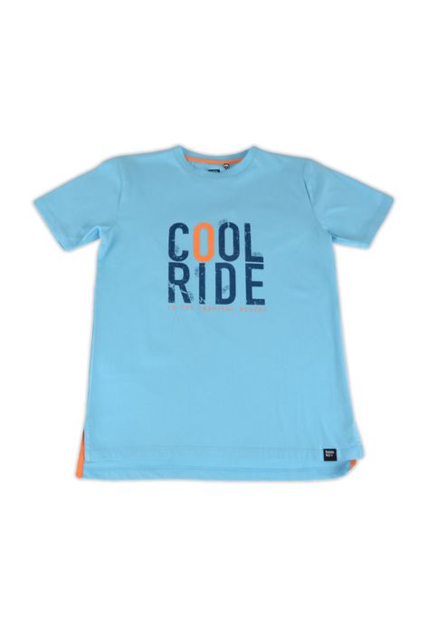 Polera Manga Corta Niño Turquesa Pillin-1