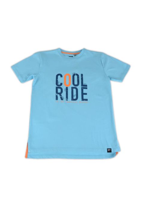Polera Manga Corta Niño Turquesa Pillin-0