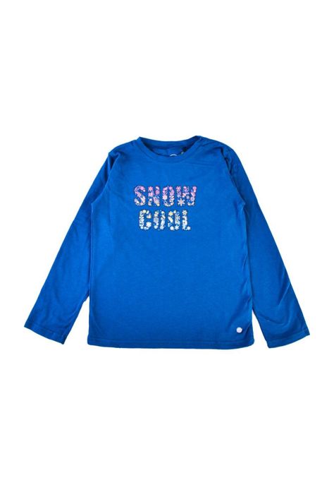 Polera Manga Larga Niña Azul Pillin-0