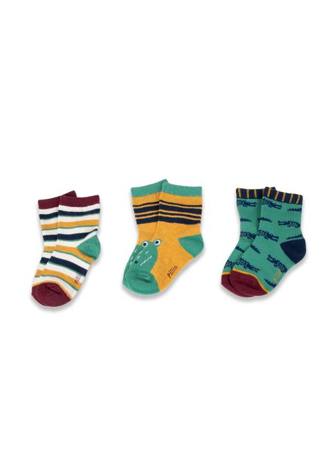 Pack 3 Pzas Calcetines Bebé Niño Multicolor Pillin (PAZ115-24SUR)-0