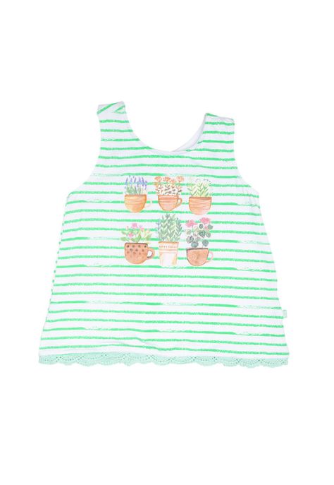 Polera S/Mangas Bebe Algodón Verano Niña Celeste-0