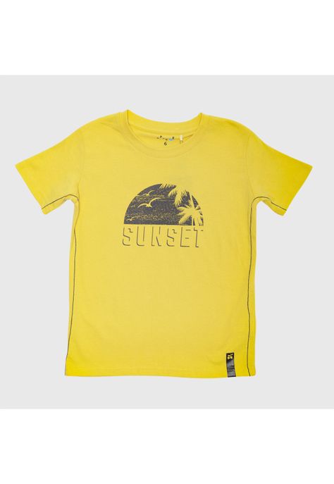 Polera Niño Manga Corta Amarillo Pillin-0