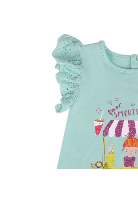 Polera Bebe Niña Turquesa Pillin-2