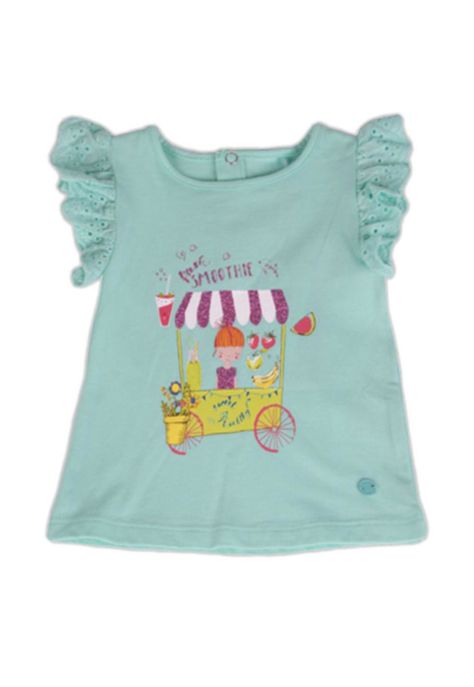 Polera Bebe Niña Turquesa Pillin-0