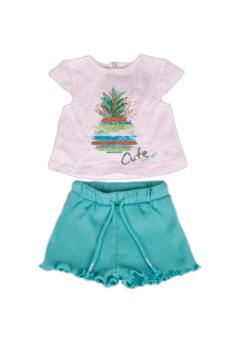 Conjunto Bebe Niña Turquesa Pillin-0
