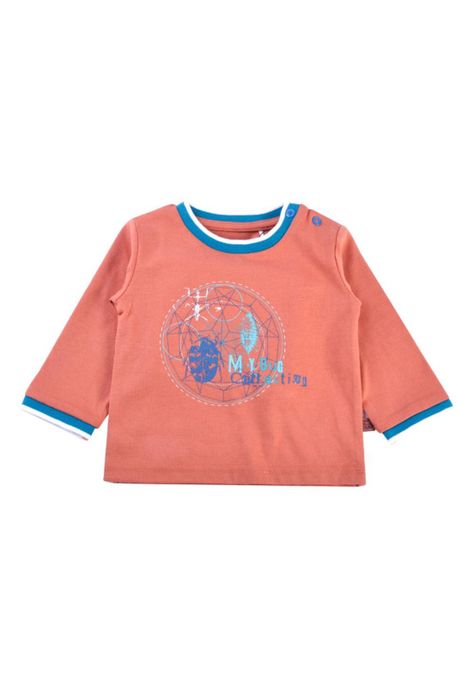 Polera Manga Larga Bebé Niño Café Pillin-0